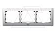 Galea Life - Рамка Metallic на 3 поста горизонтальная, Brushed Aluminium от интернет-магазина amperkin.by