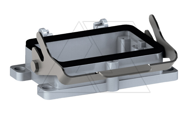 Корпус разъема, размер H48B, приборный, с фиксатором, металл, IP65, RAL 7037