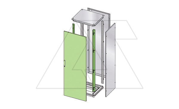 Дверь ENUX SIMPLEX 2000x800мм (ВxШ) с 2 передними стойками, RAL7035