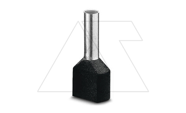 Кабельный наконечник AI-TWIN 2X 1,5 - 8 BK изолированный, двойной, сечение 1,5mm2, длина 8mm, черный (упак. 100шт.)