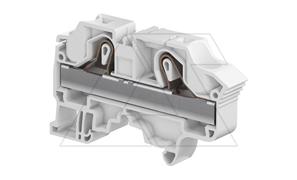 Клемма ZK16/12 пружинный зажим, 2 контакта, 76А, 1000В, серый
