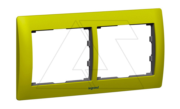 Galea Life - Рамка Metallic на 2 поста горизонтальная, Magic Green