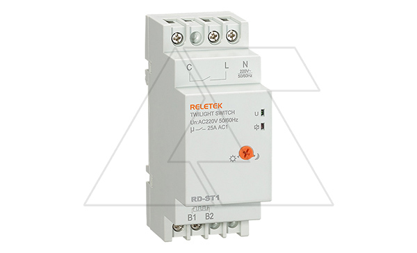 Фотореле RD-ST1, 1NO, 25А(250VAC), 230VAC, 2_100 Lux, с датчиком IP65, 2M