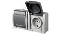 AQUANT - Розетка 2x 2P+E горизонт., 16A/250V, с крышкой, ABS ,UV, IP55, корпус RAL7035/крышка RAL7043 от интернет-магазина amperkin.by