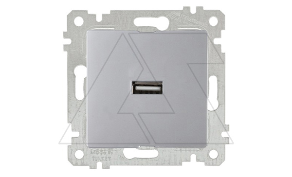 Rita - Розетка 1xUSB Type A, нерж. сталь