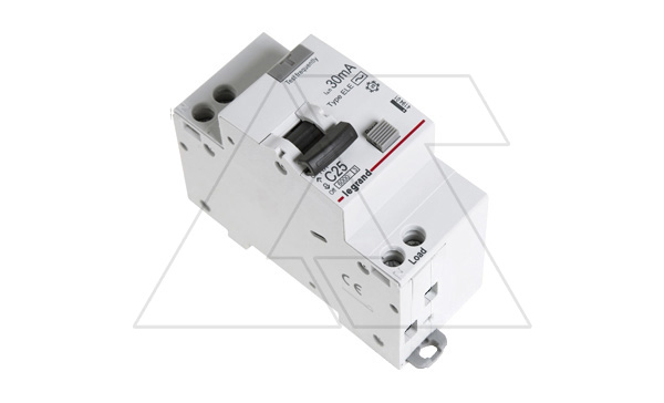 Дифф. авт. выключатель Legrand RX3, электронный, 1P+N, 25A, хар-ка C, 6kA, 30mA, тип AC, 2M (стикерованный)