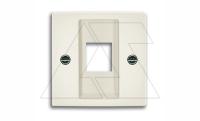 Basic 55 - Лицевая панель с суппортом для 1-го разьема Modular Jack (шле-белый)