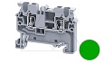 Клемма проходная CX2.5GN /5x50mm, пружинная, 2 присоед., 2,5(max 4)mm2, 24A, 1000V, зеленая от интернет-магазина amperkin.by