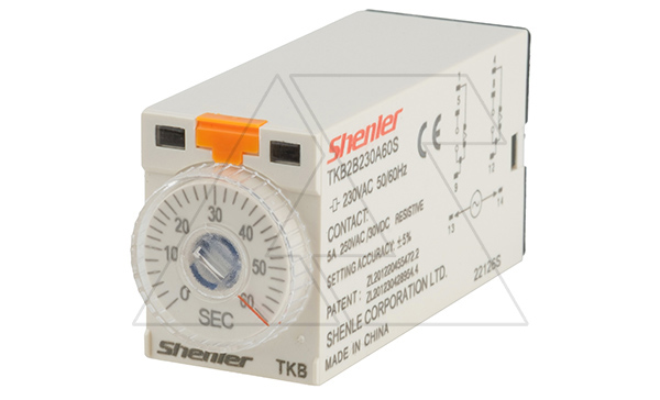 Реле времени TKB2B230A60S, 2CO, 5A, 230VAC, задержка включения, LED, 2.0s-60s±5%, монтаж в цоколь SKF14