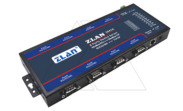 Преобразователь интерфейсов ZLAN5843A-EU, RS-232/485 в Ethernet, 8xRS-232/485, Modbus Gateway, 24VDC, EU Power, DIN35
