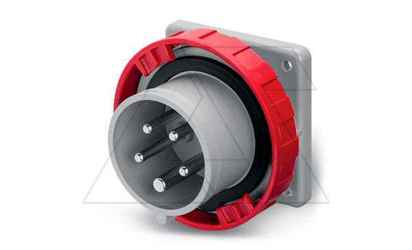Разъем пром. силовой CEE встраиваемый, штекер, 16A, 3P+N+E 6h, 346_415VAC 50/60Hz, уст. 75x75mm, IP66/IP67/IP69, серия OPTIMA