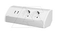 Блок розеточный угловой, 2хUSB 5V 2,1A +2х 2P+E со шторками, накладной, кабель 0,6м, 3680вт, белый-алюминий от интернет-магазина amperkin.by
