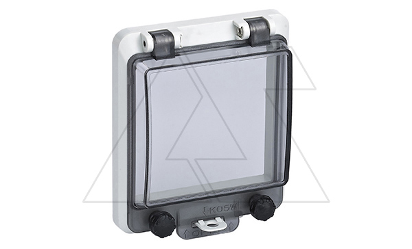 Накладка защитная TPC с прозрачной крышкой, окно 87,5x87,5мм под электроустановку, габарит 107×130×28мм, IP66