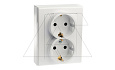 JOWISZ - Розетка 2x2P+E, со шторками, белый от интернет-магазина amperkin.by