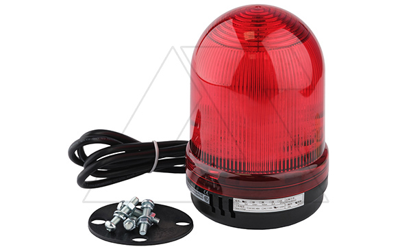 Колонна сигнальная (маяк) TL-90 в сборе, красный, мигающий, 220VAC/≤33mA, IP65, d=90mm, нижнее подключение