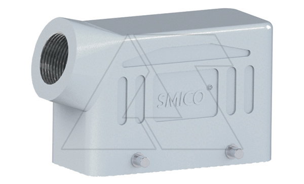 Корпус разъема, размер H16B, кабельный, угловой ввод M25, металл, IP65, RAL 7037