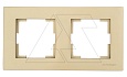 Rita - Рамка 2 поста, горизонтальный монтаж, золото доре от интернет-магазина amperkin.by