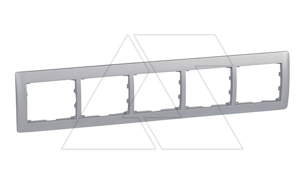 Galea Life - Рамка на 5 постов горизонтальная, Aluminium