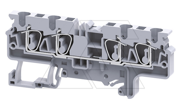 Клемма проходная CX4/4 /6x86,2mm, пружинная, 4 присоед., 4(max 6)mm2, 32A, 1000V, серая