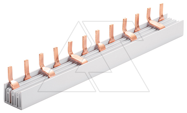 Шинка гребенчатая S-3L+N-1000/10, тип штырь, (L1-N-L2-N-L3-N)-54Mod., 10mm², 63A, 230/415V, 1000mm