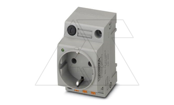 Розетка EO-CF/PT/LED/F с предохранилелем и индикатором, push-in зажимы, монтаж DIN-рейка / прямой, 16A, 250VAC, серая