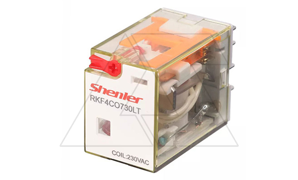 Реле RKF4CO730LT, 4CO, 6A(250VAC/30VDC), 230VAC, мех. индикация, тест-кнопка с блокировкой, LED