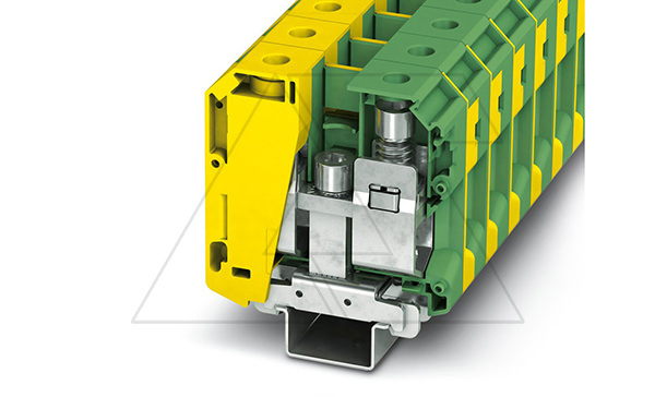 Клемма защитного проводника UKH 70-PE/S /20,3mm, винтовая, 2 присоед., 70(max 95)mm2, желто-зеленая