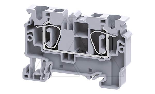 Клемма проходная CX6 /8x62,1mm, пружинная, 2 присоед., 6mm2, 41A, 1000V, серая