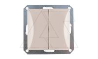 OPAL - Выключатель двухклавишный с подсветкой, бежевый
