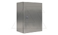 Щит ECOR моноблочный 500x500x300мм (ВxШxГ) из нерж. стали навесной с монт. панелью  однодверный, 1 язычковый замок,  дно глухое, IP66 от интернет-магазина amperkin.by