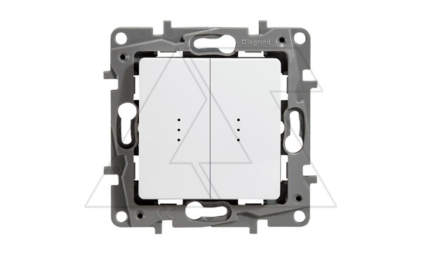 Etika - Переключатель на 2 направления двухклавишный с подсветкой (белый)