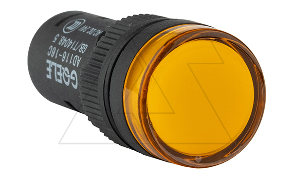 Индикатор светодиодный моноблочный AD16-16C, желтый, LED 24VAC/DC, 16mm, IP50