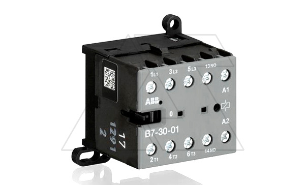 Мини-контактор B7-30-01-02 42VAC, 3NO 12A(20A-AC1) 5.5kW, всп.контакт 1NC (4A-AC15)