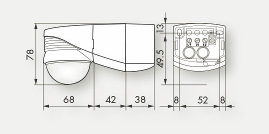 Датчик движения B.E.G. LC-plus 280 серебристый от интернет-магазина amperkin.by