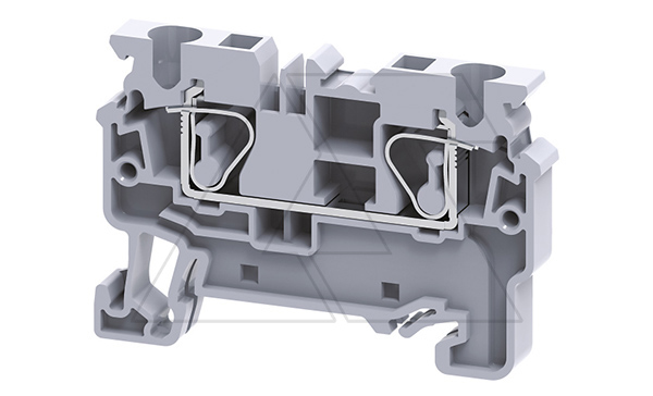 Клемма проходная CX4 /6x54,8mm, пружинная, 2 присоед., 4(max 6)mm2, 32A, 1000V, серая