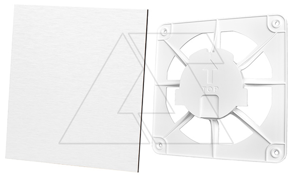 Решетка вентиляционная с панелью декоративной универсальной dRim, пластик, матовый алюминиевый