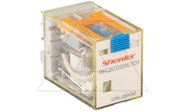Реле RKL2CO220LTD1, 2CO, 10A(250VAC/30VDC), 220VDC, мех. индикация, тест-кнопка с блокировкой,  диод A1+/A2-, LED