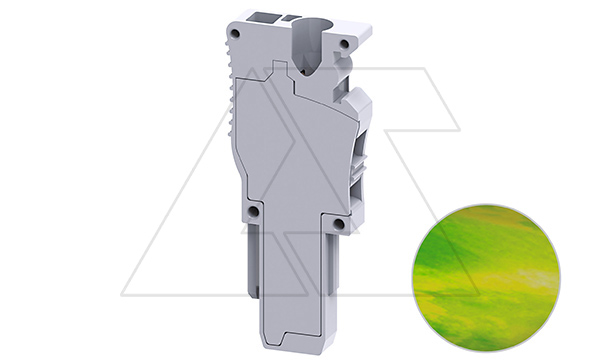 Штекер CX2.5PNYG /5x17,5 mm, пружинный, 1 присоед., 2,5(max 4)mm2, 24A, 500V, желто-зеленый