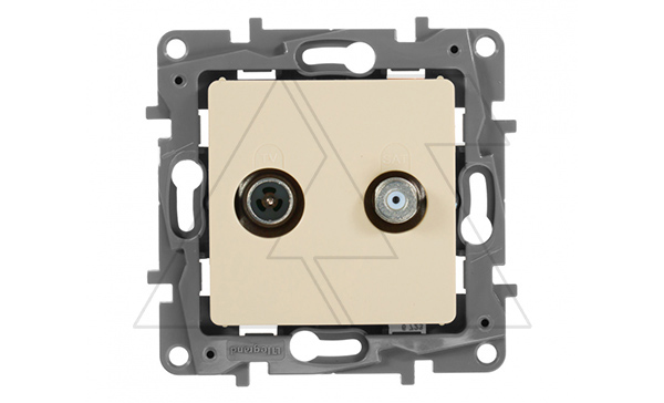 Etika - Розетка TV-SAT двухкабельная 5-862MHz/950-2400MHz. (сл.кость)