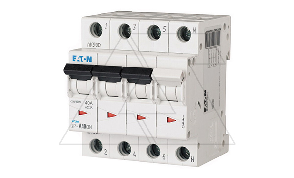 Выключатель нагрузки ZP-A40/3N, 3P+N, 40A, 440VAC, 3kA, с возможностью установки вспомогательных контактов и расцепителя, 4M