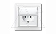 Basic 55 - Розетка 2P+E нем. стд. с крышкой и рамкой, IP 44 (белый) от интернет-магазина amperkin.by