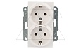 Rita - Розетка двойная 2x2P+E, белый от интернет-магазина amperkin.by