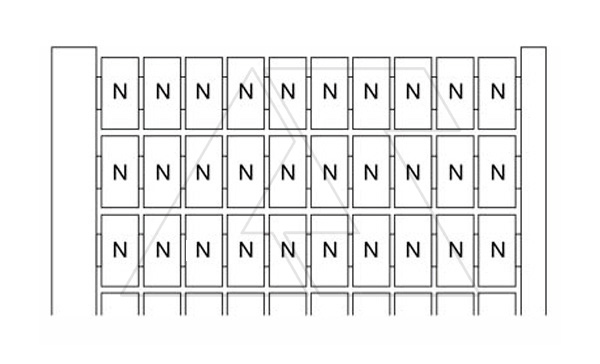 Маркеры MC512PA/5,2 для горизонт. установки, (карта 100шт) размер 4,8х12мм, "N", белый