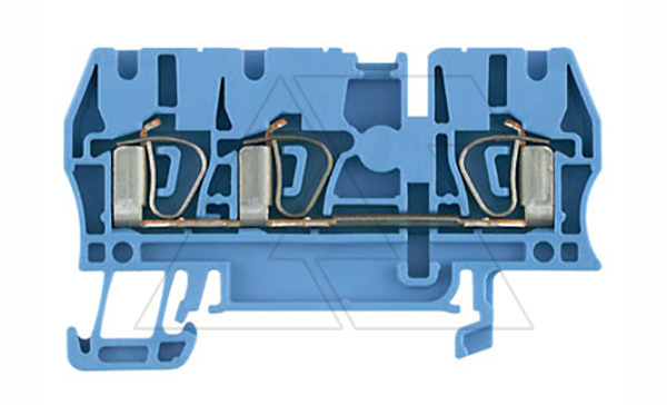 Клемма пружинная ZDU 2.5/3AN BL на 3 присоед., синяя, 24А, 800В