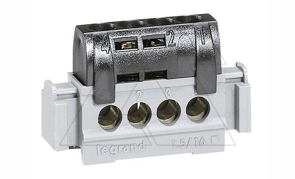 Клеммная колодка "черная" 4х1,5-16мм2, L=47мм (стикерованный)