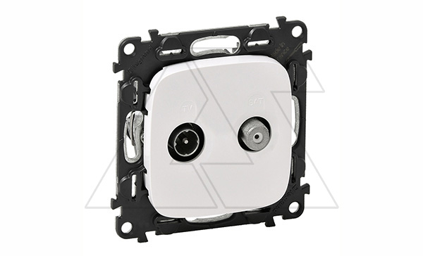 Valena Allure - Розетка TV-SAT двухкабельная 5-862MHz/950-2400MHz, белая (инд. упаковка)