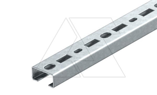 Рейка CML3518P2000FS профильная С-образная, перфорированная, 18x35х2000мм (ВхШхД), шлиц 17мм, толщ. 1.25мм, конв. оцинк.
