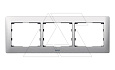 Galea Life - Рамка Metallic на 3 поста горизонтальная, Brushed Aluminium от интернет-магазина amperkin.by
