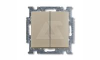Basic 55 - Выключатель двухклавишный (шампань)