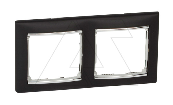 Valena - Рамка 2 поста верт/гориз, ноктюрн/серебро